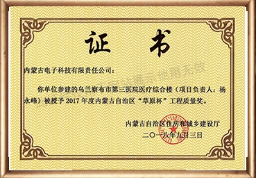 内蒙古自治区“草原杯”奖-乌兰察布第三医院